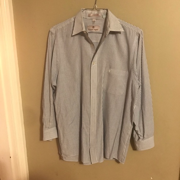 Mens Etienne Aigner Blue Striped Dress Shirt 16 32/33 - Picture 1 of 3